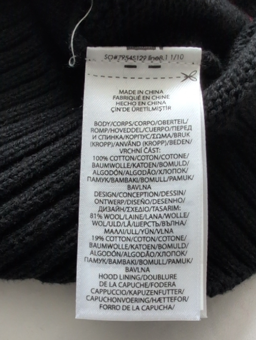 Polo by Ralph Lauren Black Knit Hoodie with Red Trim and Ski Bear - Picture 10 of 10